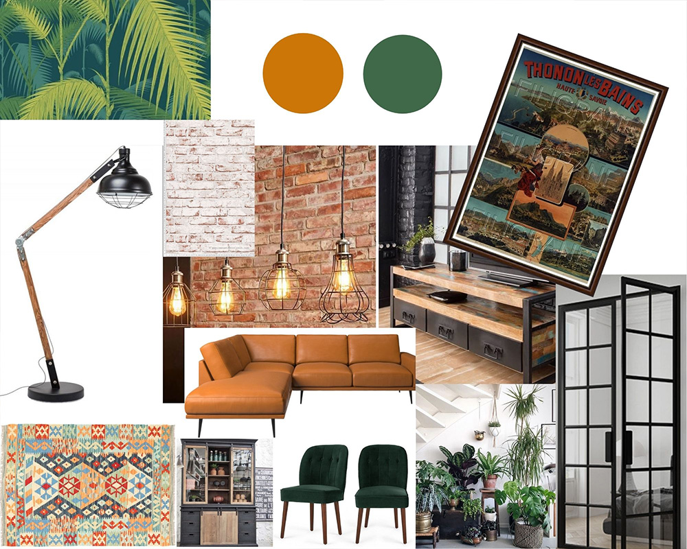 Moodboard - salon séjour industriel